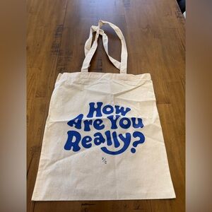 Canvas Tote Bag with Blue Print